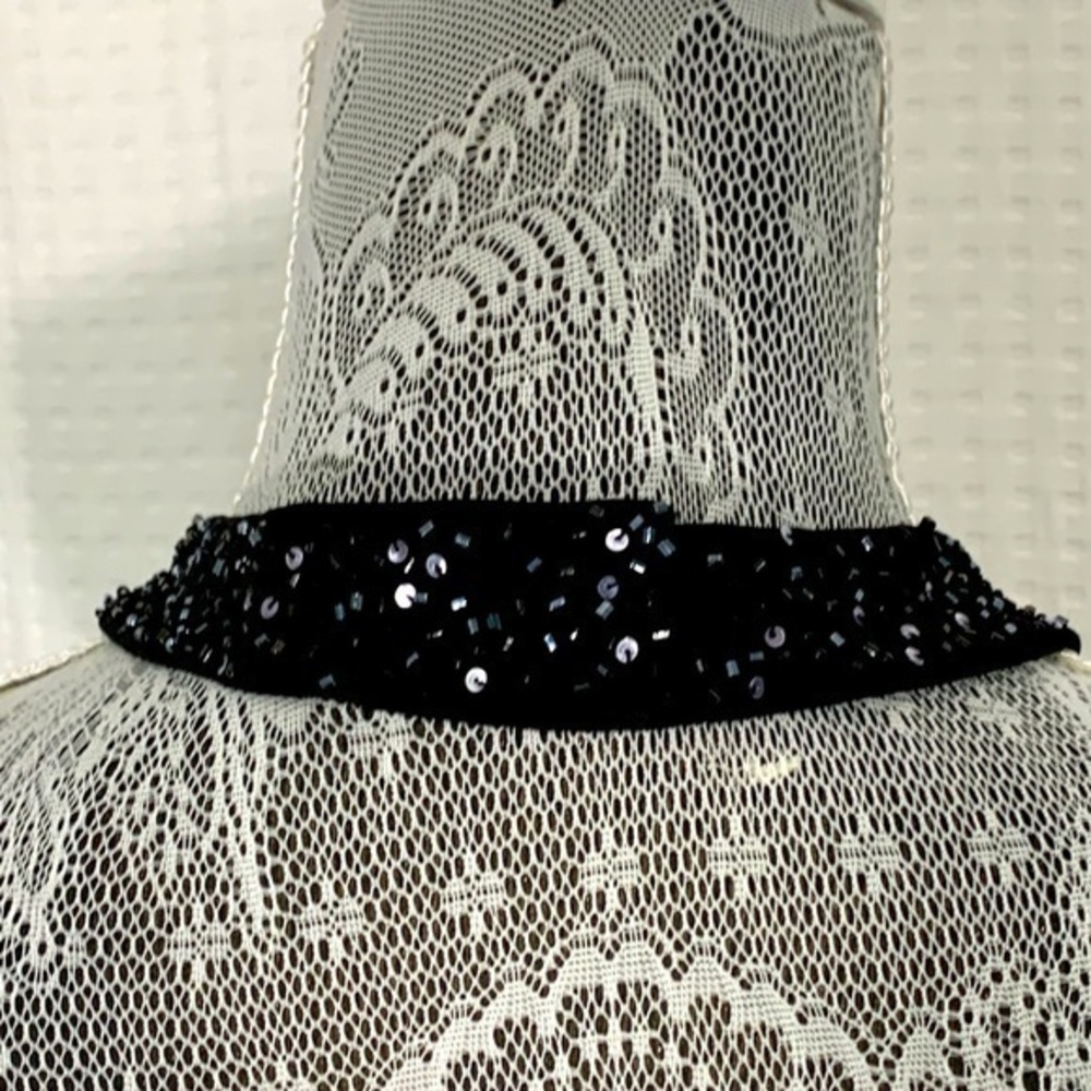 Laundry by Shelli Segal black stretch halter long dress with beading.Size 8. EUC - Picture 5 of 15